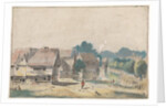 Village with houses with timber by Josua de Grave
