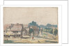 Village with houses with timber by Josua de Grave