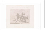 Two mule drivers with a dog by Diederik Jan Singendonck