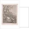 Cows, goats and sheep in a mountainous landscape with ruins by Diederik Jan Singendonck