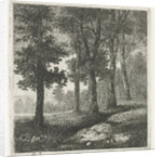 View of a forest by Hermanus Jan Hendrik van Rijkelijkhuysen
