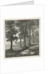 View of a forest by Hermanus Jan Hendrik van Rijkelijkhuysen