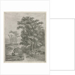 Man and woman at a trickle by Hermanus Jan Hendrik van Rijkelijkhuysen