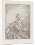 Seated man in armor with sword by Christiaan Wilhelmus Moorrees