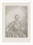 Seated man in armor with sword by Christiaan Wilhelmus Moorrees