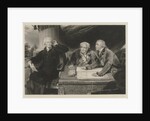 The Baring family father and two sons? at a table with merchants' books by Thomas Lawrence