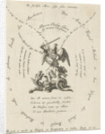 Archangel Michael slaying the dragon, around different inscriptions by Jacobus van Nieuweveen