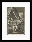 Praying figures at the bedside of a sick person by Barent Bos