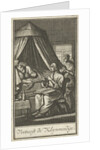 Praying figures at the bedside of a sick person by Barent Bos