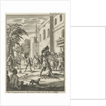 Two women are stoned by Jan Claesz ten Hoorn