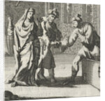 Cheated husband takes his wife's lover from a chest by Aart Wolsgrein