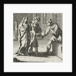 Cheated husband takes his wife's lover from a chest by Aart Wolsgrein