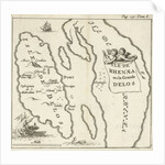 Map of the Cycladic islands of Delos and Rhenia, Greece by Hendrick and Dirk Boom