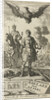 Roman emperor with scepter and globe, flying above him is an eagle with a crown in its clutches by Jurriaen van Poolsum