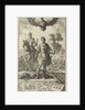 Roman emperor with scepter and globe, flying above him is an eagle with a crown in its clutches by Jurriaen van Poolsum