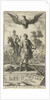 Roman emperor with scepter and globe, flying above him is an eagle with a crown in its clutches by Jurriaen van Poolsum