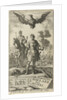 Roman emperor with scepter and globe, flying above him is an eagle with a crown in its clutches by Jurriaen van Poolsum