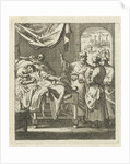 Three people at a sickbed by Pieter Arentsz II