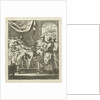Three people at a sickbed by Pieter Arentsz II