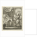 Three people at a sickbed by Pieter Arentsz II
