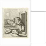 Man protects his eyes from the sun when he walks out by Pieter Arentsz II