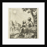 Man sitting next to a fountain, contemplating the sun by Pieter Arentsz II