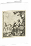 Man sitting next to a fountain, contemplating the sun by Pieter Arentsz II