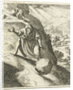 A man looks at a big stone rolling down a mountain after it slipped out of his hands by Pieter Arentsz II