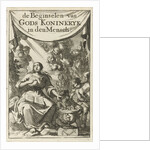 Seated woman pointing to a vase in which plants sprout by Pieter Arentsz II