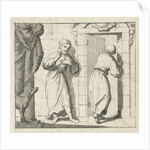 Two men at the open door of a room by Pieter Arentsz & Cornelis van der Sys II