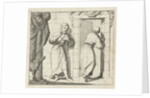 Two men at the open door of a room by Pieter Arentsz & Cornelis van der Sys II