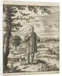 The writer William Shutter with a dog in a brook by Gerbrandt Schagen