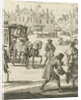 The city life that the writer Willem Sluiter had left: big square with carriage and different people by Gerbrandt Schagen