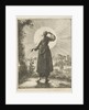 Woman holds her hand before her eyes while looking at the sun by Pieter Arentsz II