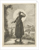 Woman holds her hand before her eyes while looking at the sun by Pieter Arentsz II