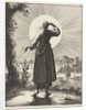Woman holds her hand before her eyes while looking at the sun by Pieter Arentsz II