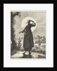 Woman holds her hand before her eyes while looking at the sun by Pieter Arentsz II