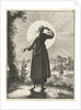 Woman holds her hand before her eyes while looking at the sun by Pieter Arentsz II