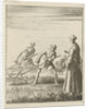 A woman beholds a mower behind whom stands Death with a scythe by Pieter Arentsz II
