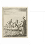 A woman beholds a mower behind whom stands Death with a scythe by Pieter Arentsz II