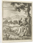 A woman picking a flower attacked by a snake by Pieter Arentsz II