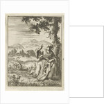 A woman picking a flower attacked by a snake by Pieter Arentsz II