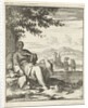 Woman sitting in the shade under a tree by Pieter Arentsz II