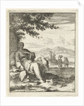 Woman sitting in the shade under a tree by Pieter Arentsz II