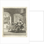 Woman eating at a table by Pieter Arentsz II