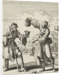 Woman gives a beggar wine by Pieter Arentsz II