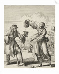 Woman gives a beggar wine by Pieter Arentsz II