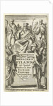 Judge listening to the indictment which brings out a woman against the personification of the deadly sins by Abraham Boekholt