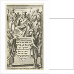 Judge listening to the indictment which brings out a woman against the personification of the deadly sins by Abraham Boekholt