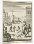 Slaves walk with chains on their ankles by Jan Claesz ten Hoorn